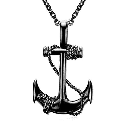 Vintage Men's Pirates Of The Caribbean Anchor Necklace Stainless Steel Necklace Personality