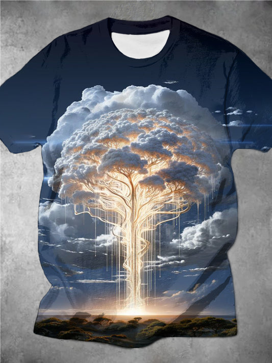 Cloud Tree Of Life Print Men's Short Sleeve T-Shirt