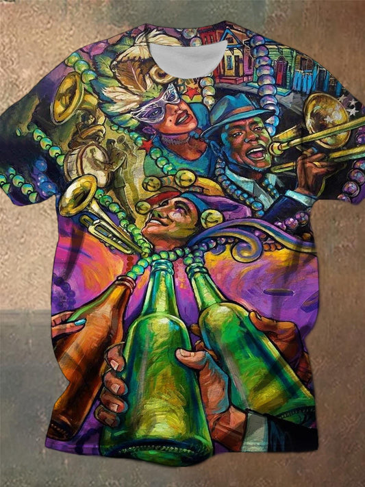 Carnival Oil Painting Print Men's Short Sleeve T-Shirt