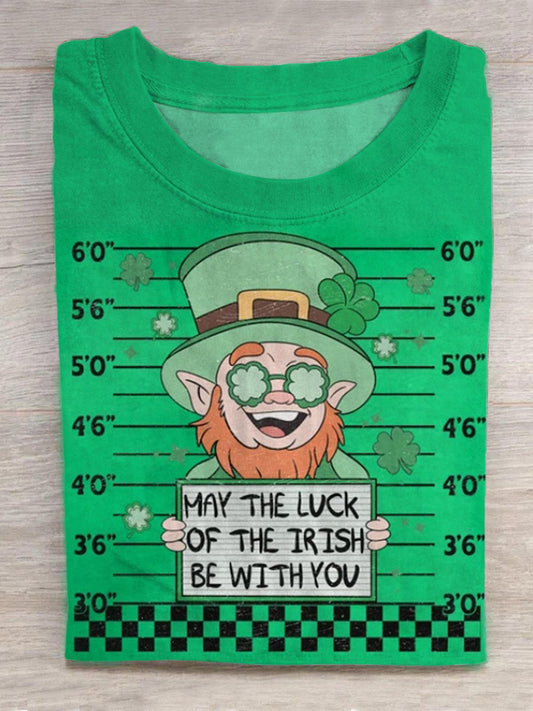 St. Patrick's Day Leprechaun Print Round Neck Short Sleeve Men's T-shirt