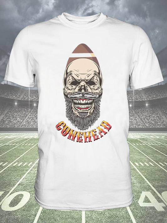 Rugby Skull Print Round Neck Short Sleeve Men's T-Shirt