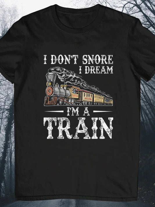 Funny Train Round Neck Short Sleeve Men's T-shirt