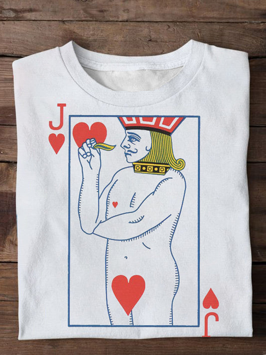 Poker J Print Men's Short Sleeve T-Shirt