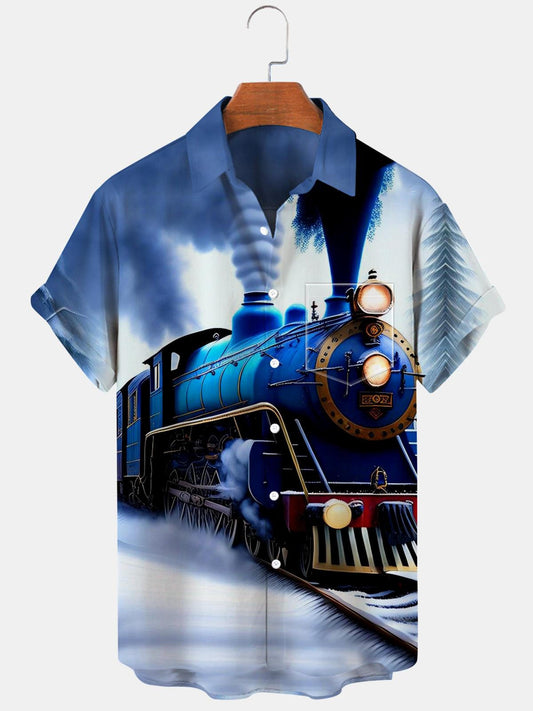 Train Short Sleeve Men's Shirts With Pocket