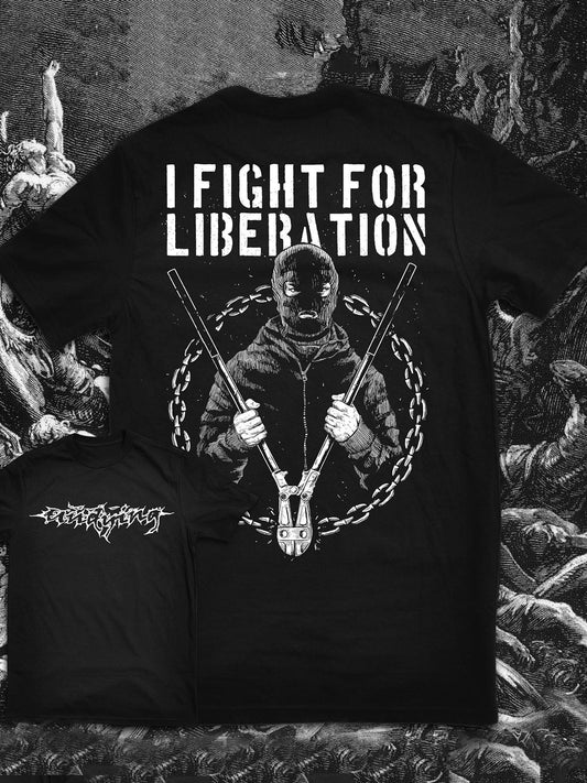 I Fight For Liberation Print Round Neck Short Sleeve Men's T-shirt