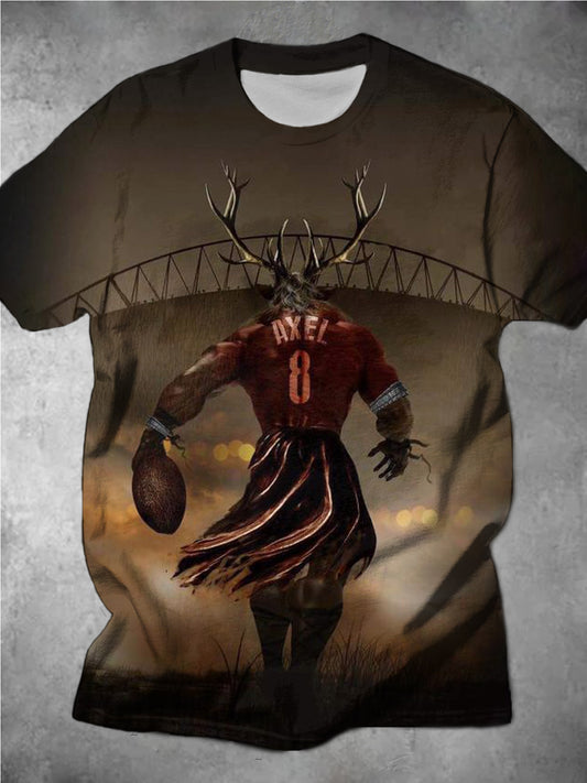 Rugby Antlers Men's Short Sleeve Round Neck T-Shirt