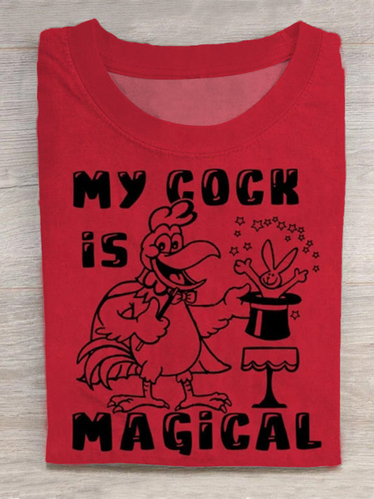 Magical Cock Vintage Round Neck Short Sleeve Men's T-shirt
