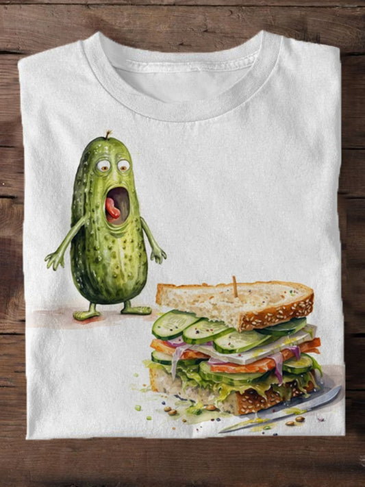 Cucumber Sandwich Print Men's Short Sleeve T-Shirt