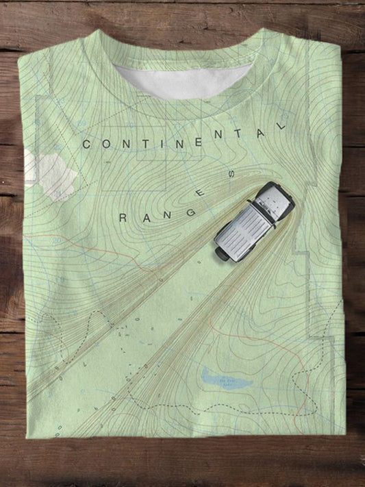 Car Map Men's Short Sleeve Round Neck T-Shirt
