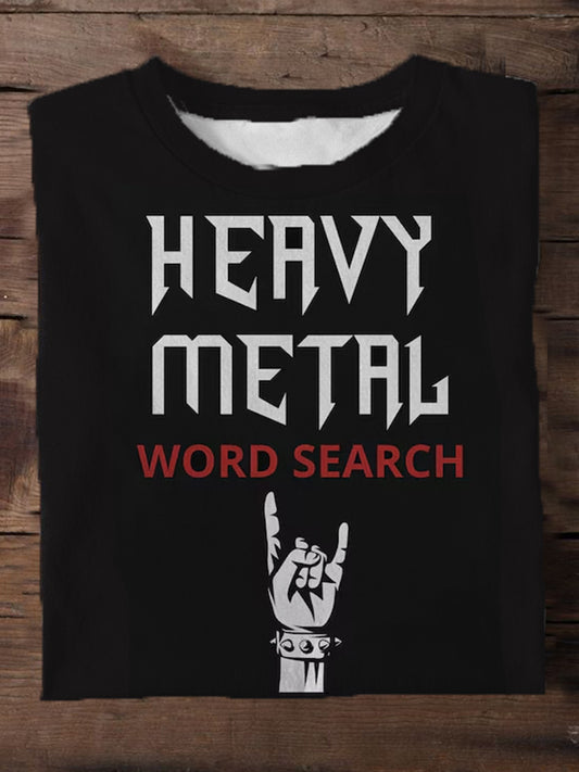 Heavy Metal Rock Print Men's Short Sleeve Round Neck T-Shirt