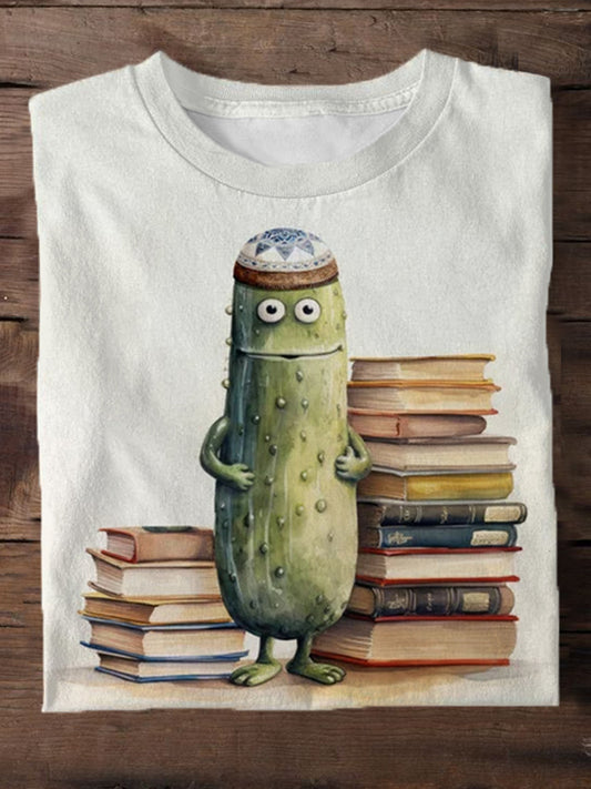 Cucumber Book Print Men's Short Sleeve T-Shirt
