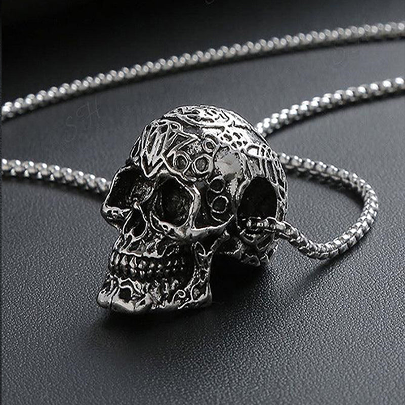 Men's Necklace Punk Rock Retro Demon Skull Pendant Accessories