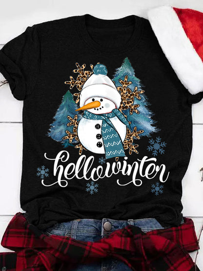 Snowman Winter Crew-Neck T-Shirt