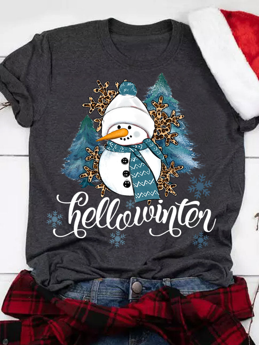 Snowman Winter Crew-Neck T-Shirt