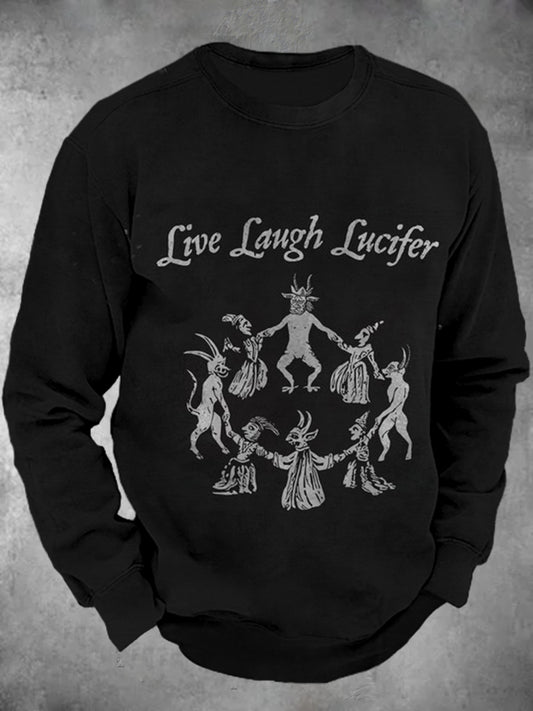 Live Laugh Lucifer Crew Neck Long Sleeve Men's Top