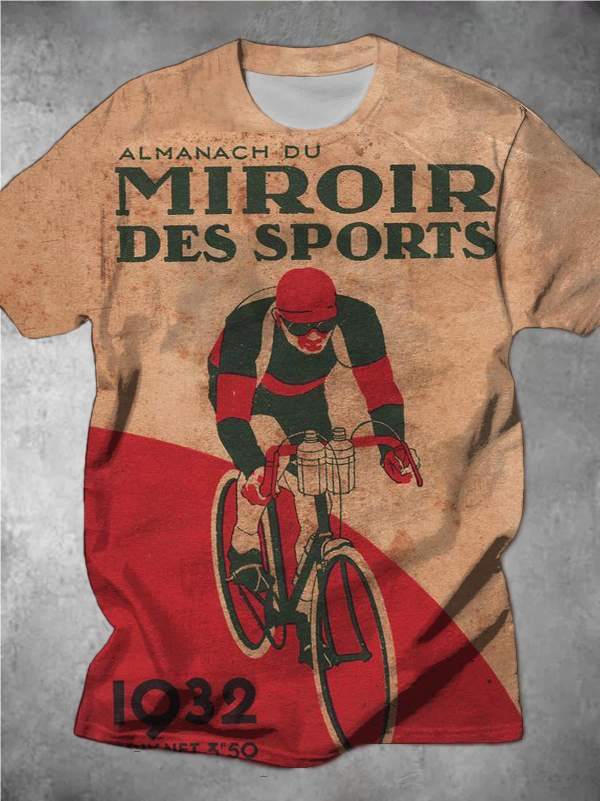 Cycling Retro Print Men's Short Sleeve T-Shirt