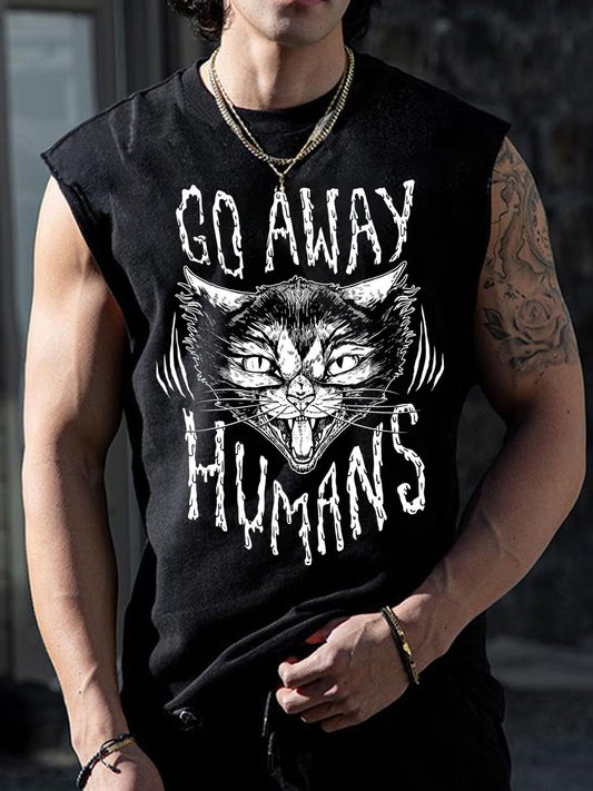Personalized Cat Print Sleeveless Vest