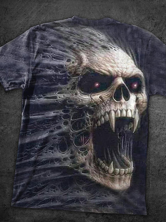 Skull 3D creative art print T-shirt