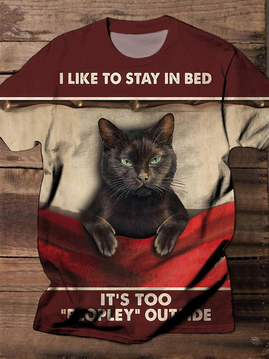 I Like To Stay In Bed It's Too Peopley Outside Men's T-shirt