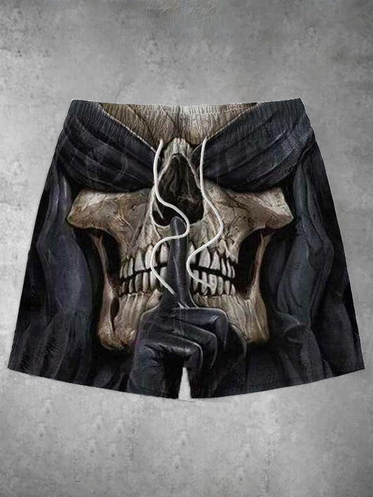 Skull Dark Print Men's Shorts