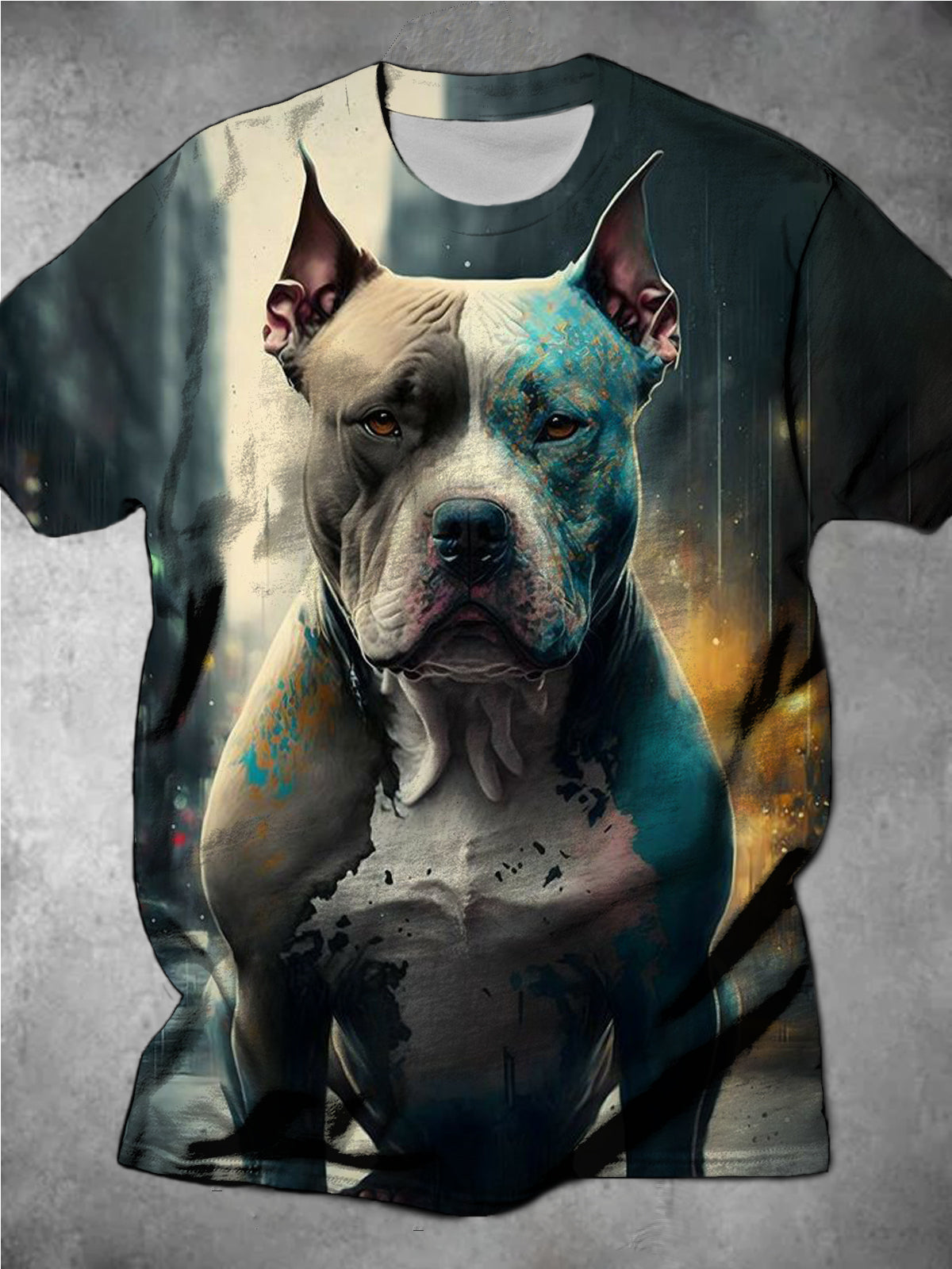 Personalized French Bulldog Print Round Neck Short-Sleeved Men's T-Shirt