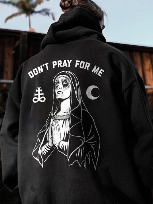 Don't Pray For Me Nun Hooded Long Sleeve Men's Sweatshirt