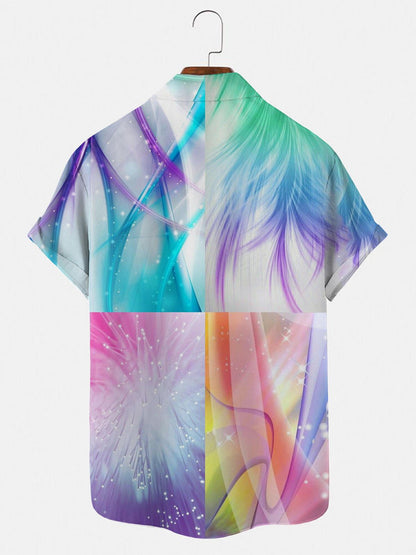 Abstract Men's Shirts With Pocket