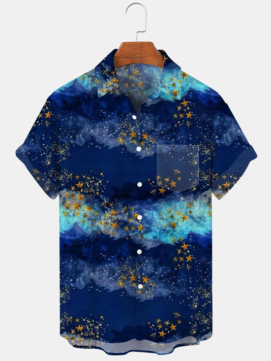 Star Cloud Men's Shirts With Pocket