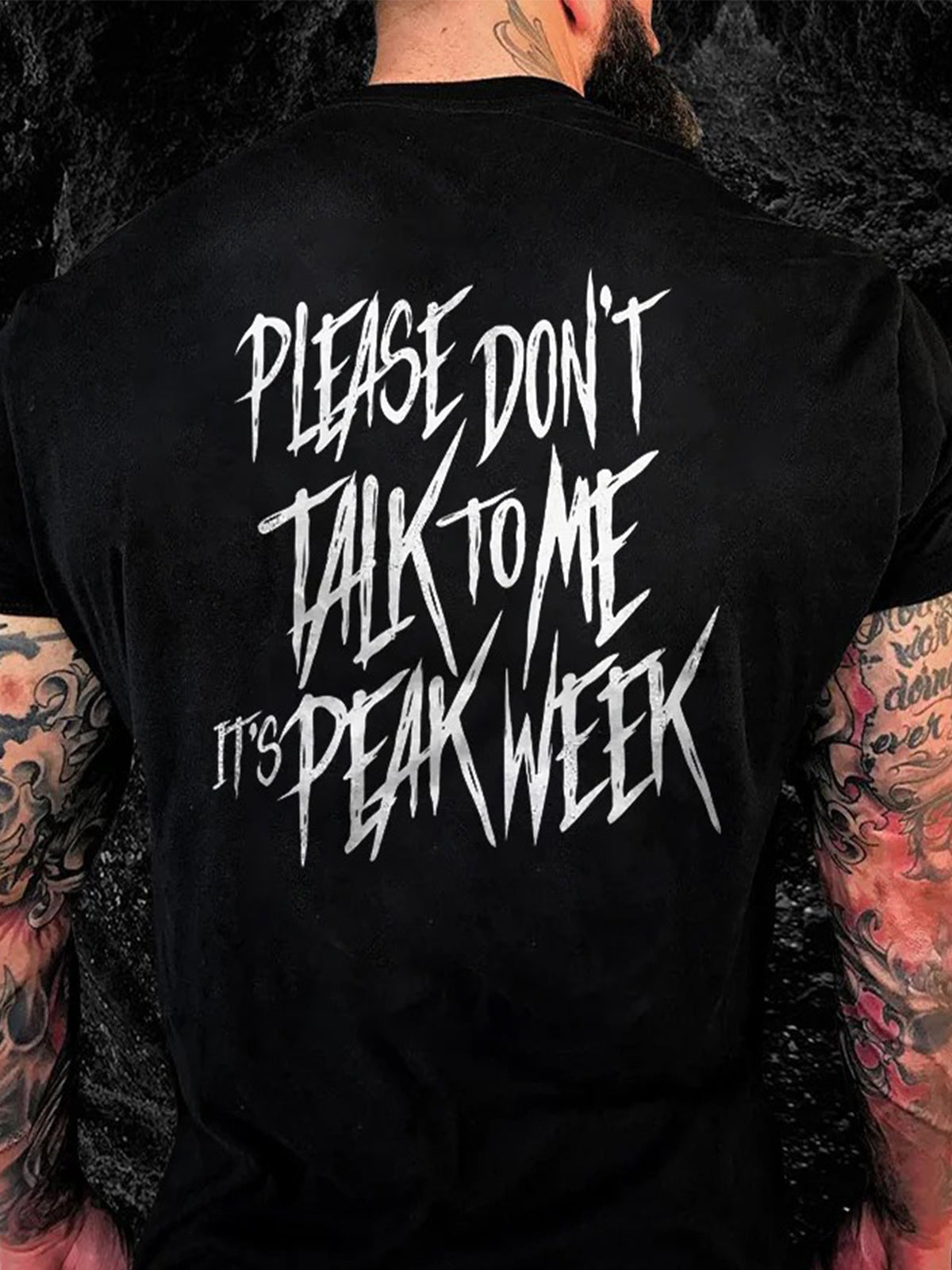 Please Don't Talk To Me Printed Round Neck Short Sleeve Men's T-shirt
