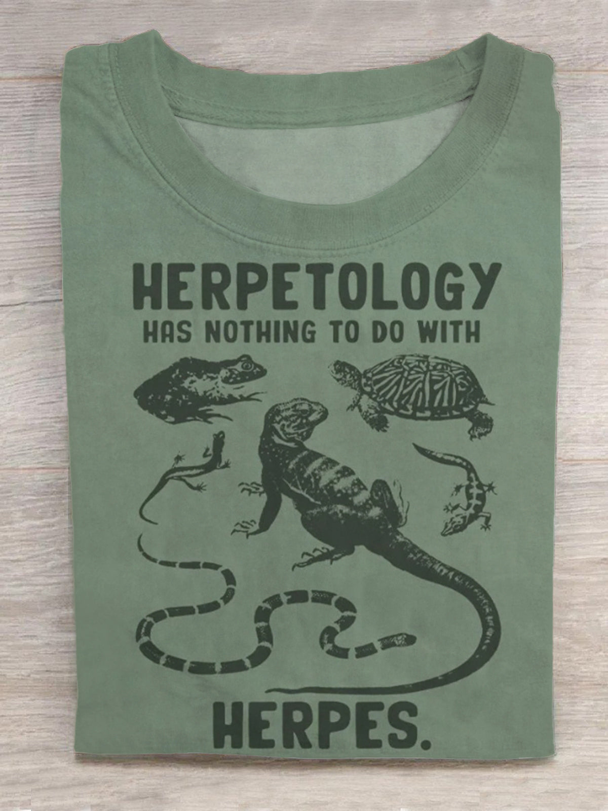 Herpetology Funny Snake Handling Weird Print Round Neck Short Sleeve Men's T-shirt