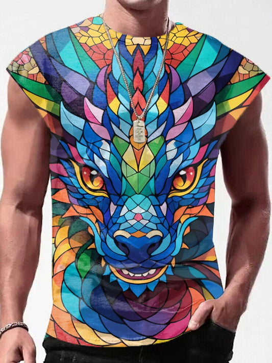 Colorful Geometric Faucet Print Men's Sleeveless Vest