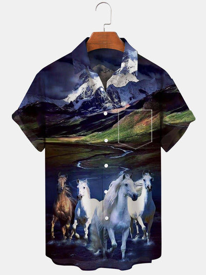 Mountain Horse Short Sleeve Men's Shirts With Pocket