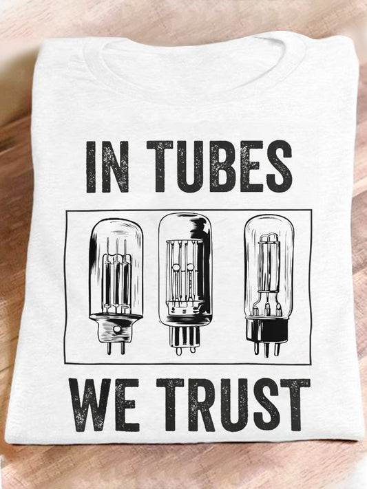 Men's Short-Sleeved Crew Neck T-Shirt With Contrasting Slogan Print