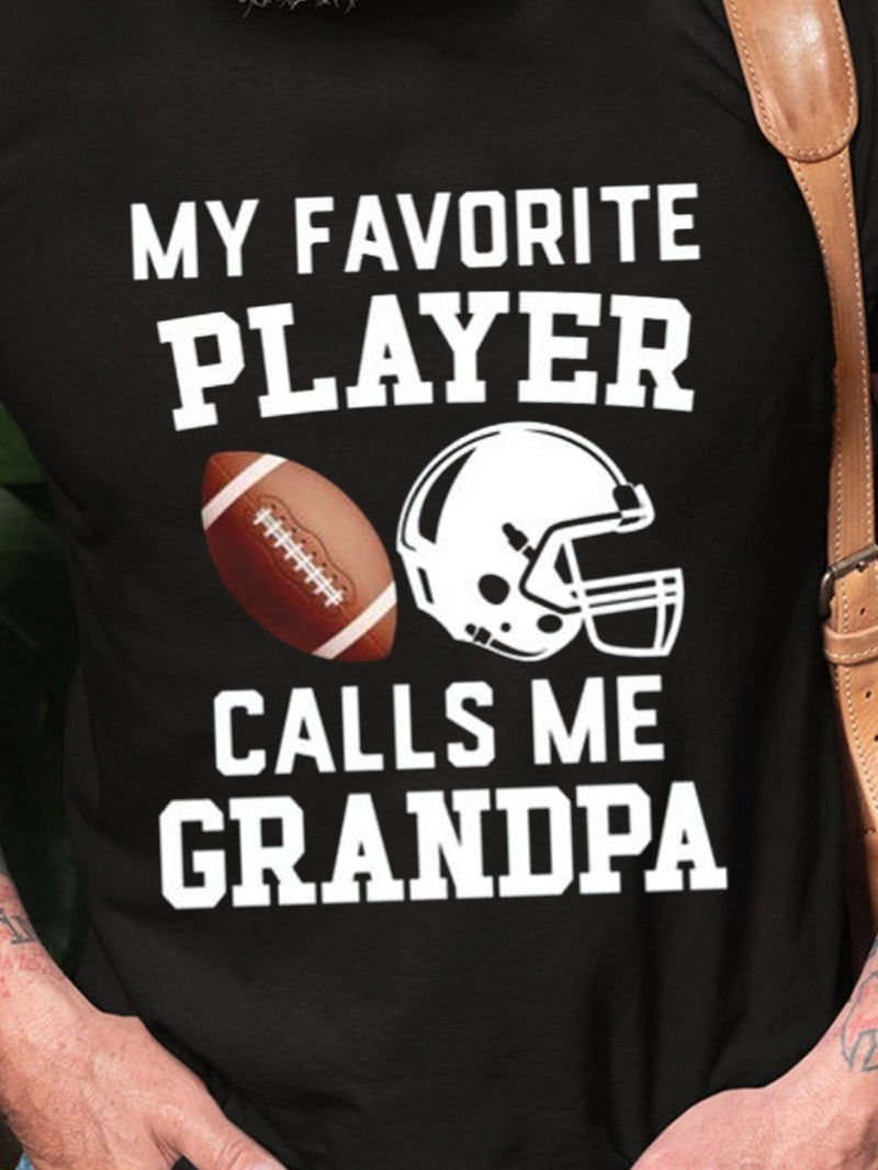 My Favorite Player Calls Me Grandpa Sport Crew Neck Short Sleeve Men's T-Shirt