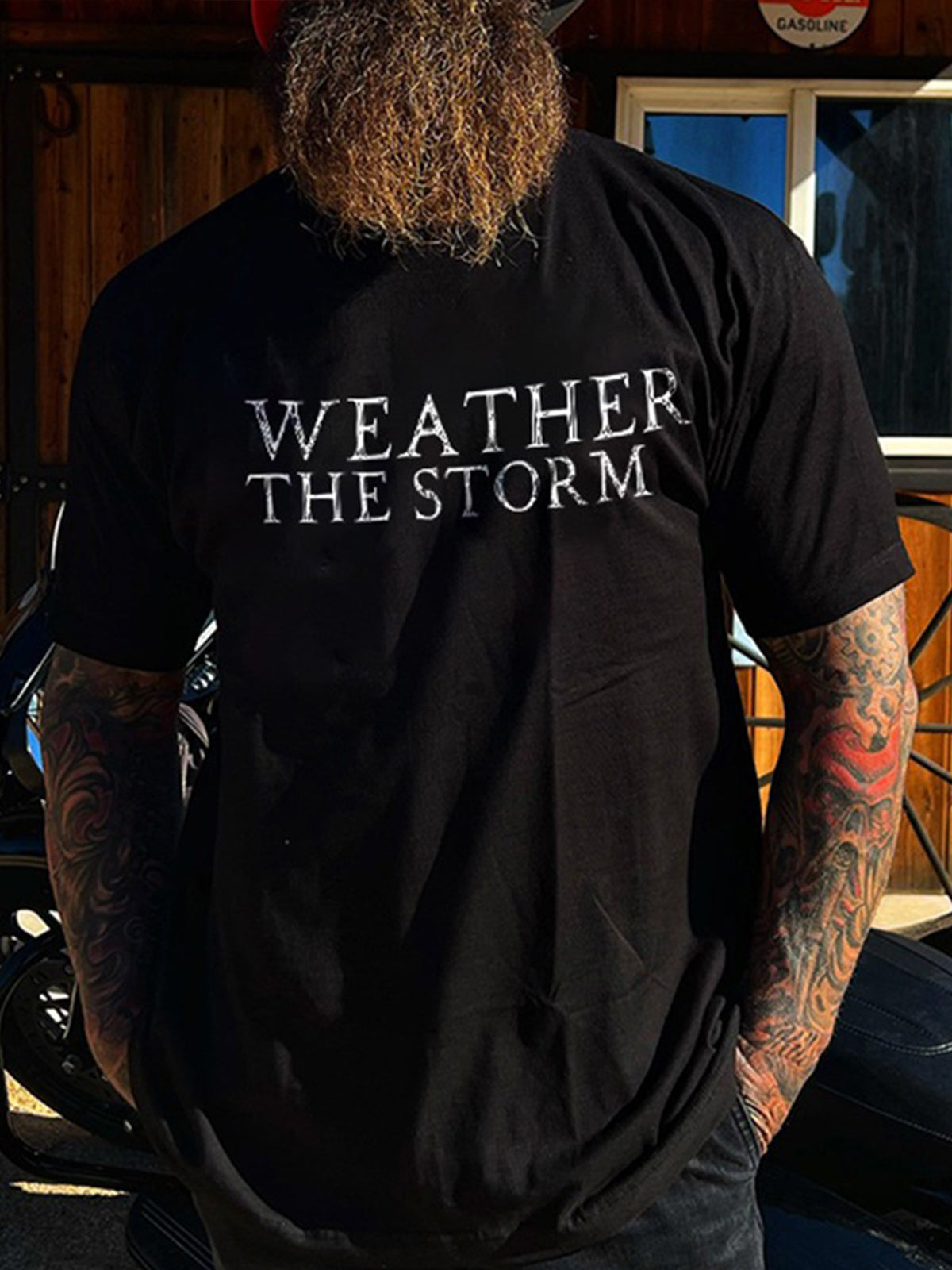 Weather The Storm Printed Round Neck Short Sleeve Men's T-shirt