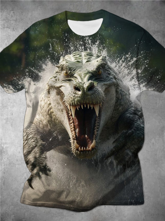 Crocodile Scream Personalized Men's Short Sleeve Round Neck T-Shirt