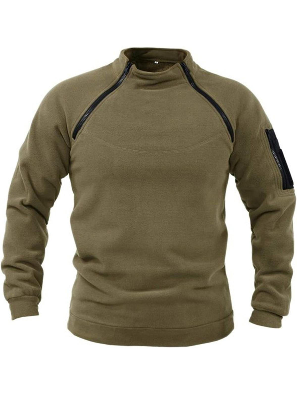 Casual Plain Stand Collar Long Sleeve Men's Sweatshirt