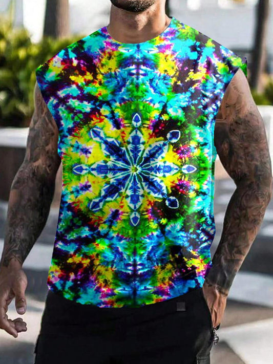 Tie-Dye Personalized Colorful Printed Sleeveless Men's Vest