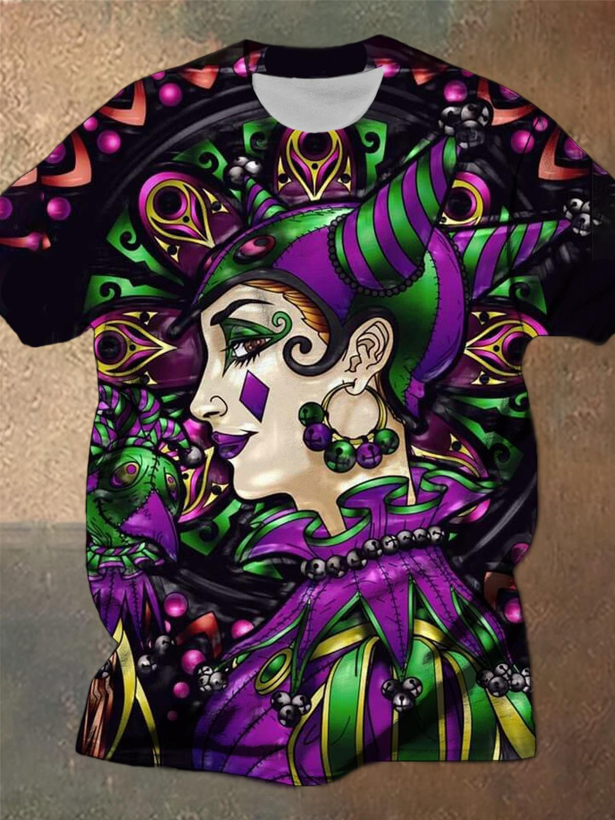 Carnival Harley Quinn Color Print Men's Short Sleeve T-Shirt
