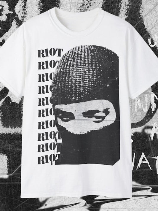 Street Fashion Print Round Neck Short Sleeve Men's T-shirt