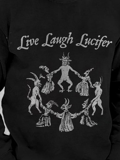 Live Laugh Lucifer Crew Neck Long Sleeve Men's Top