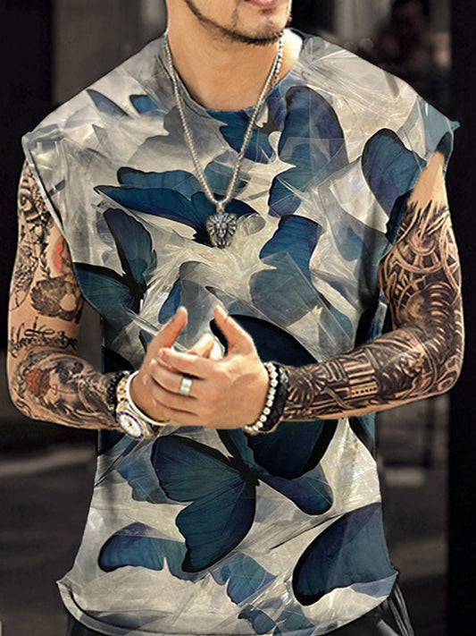 Butterfly Personalized Men's Sleeveless Printed Vest