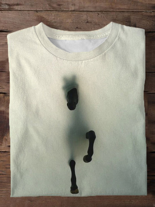 Horse's Light and Shadow Dark Print Short Sleeve Men's T-Shirt