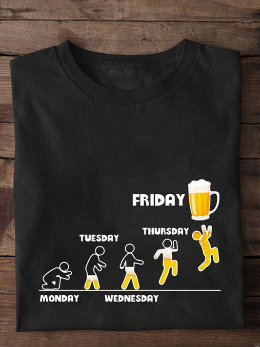 Beer Sketch Print Men's Short-Sleeved T-Shirt