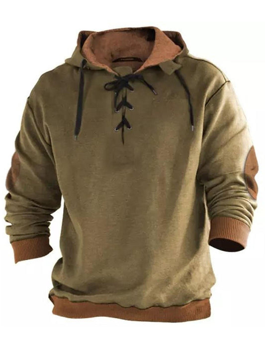 Casual Plain Hooded Long Sleeve Men's Sweatshirt