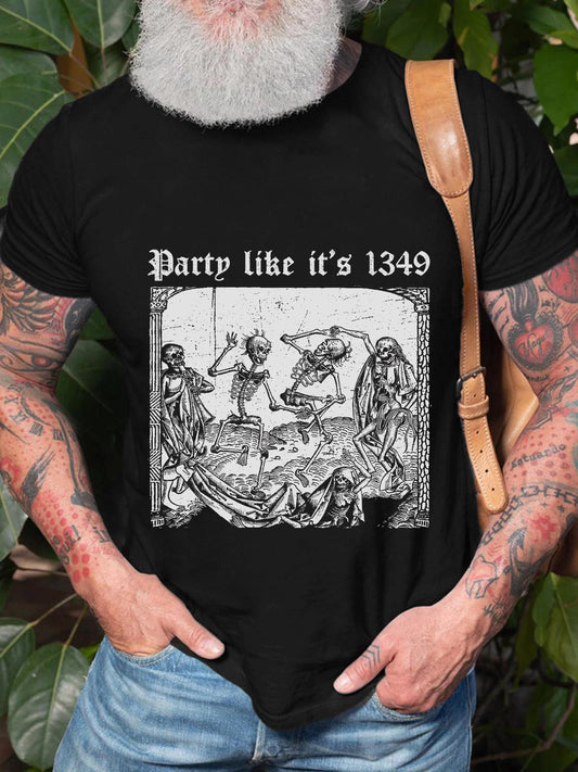 Party Like It's 1349 Round Neck Short Sleeve Men's T-shirt