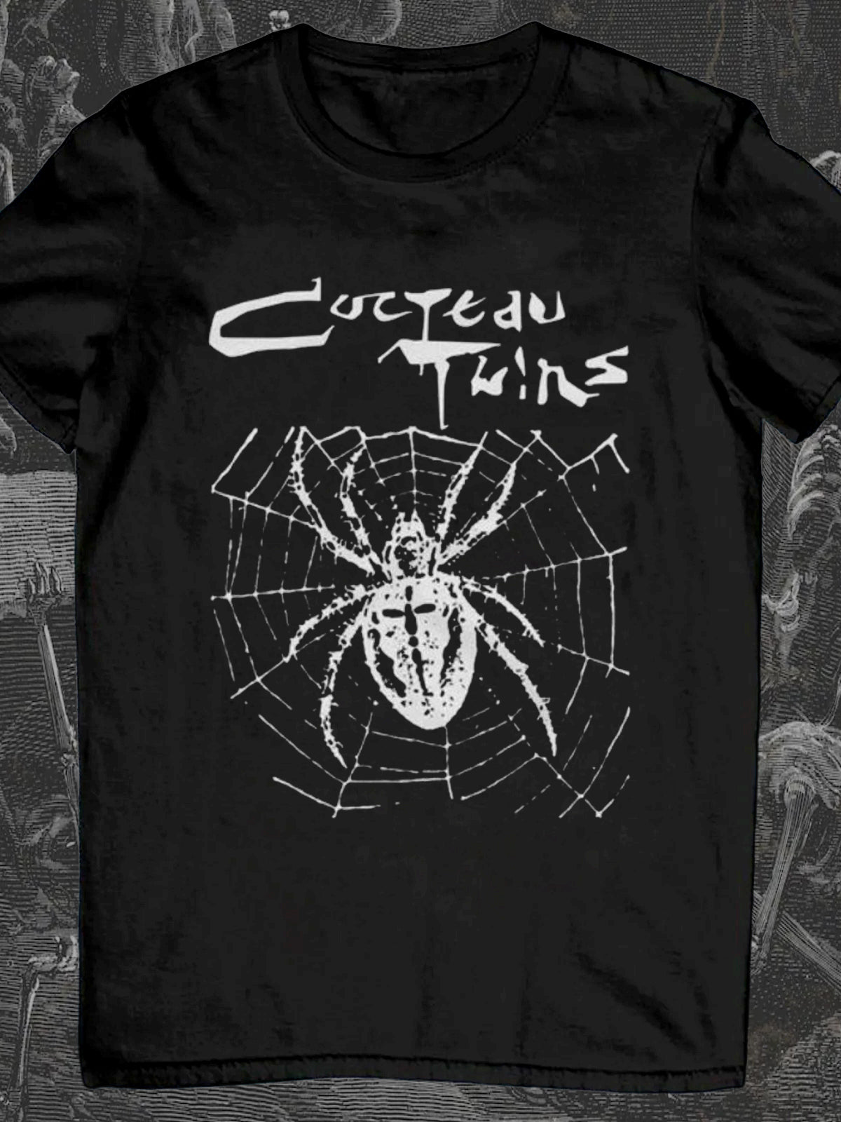Spider Print Round Neck Short Sleeve Men's T-shirt