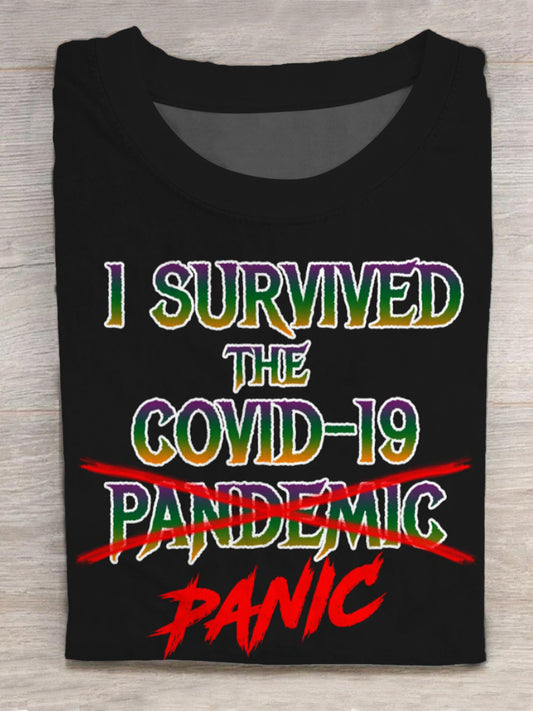 I Survived the Covid-19 Panic Round Neck Short Sleeve Men's T-shirt