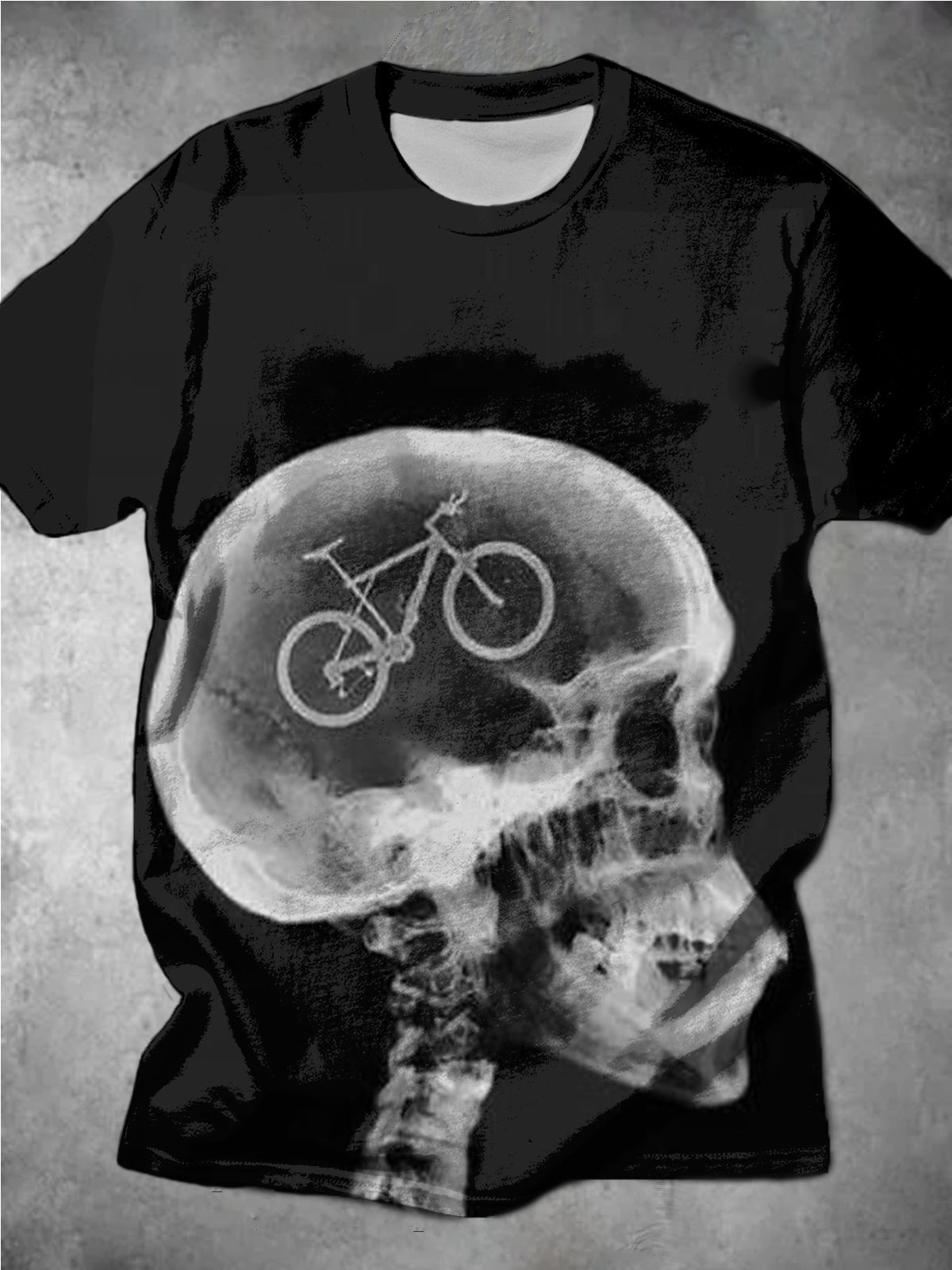 Dark Skull Bicycle Men's Short Sleeve Round Neck T-Shirt