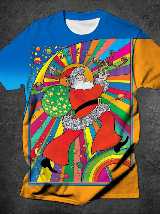 Hippie Santa Round Neck Short Sleeve Men's T-shirt